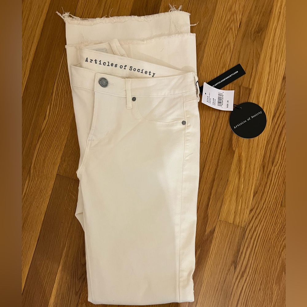 Articles of society women’s white flare jeans